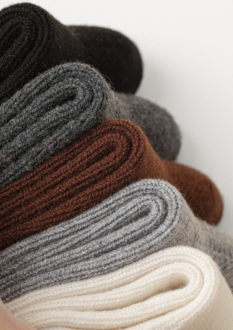 Ivory Ultra-Soft Ribbed Merino Wool Socks
