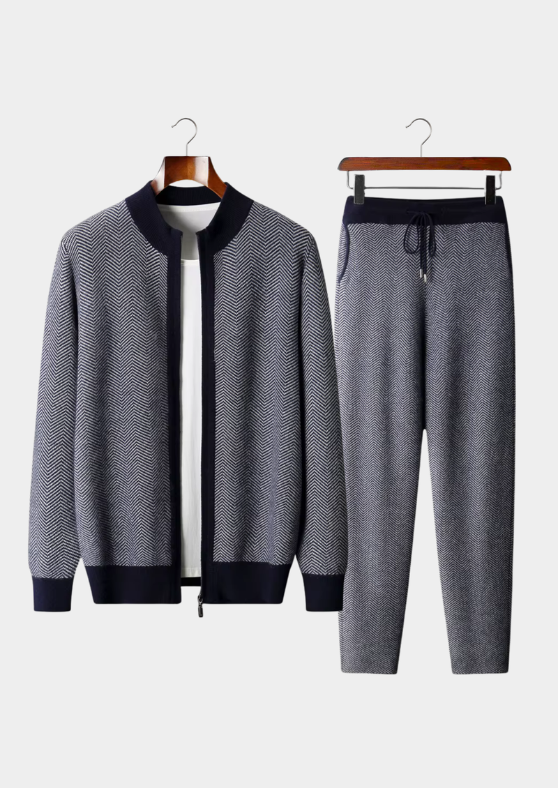 Pure Extra-Fine Merino Wool Herringbone Set