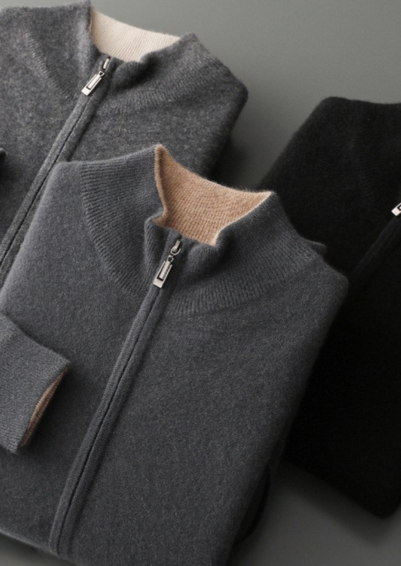 Pure Cashmere Dual Zip Cardigan
