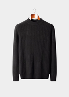 Pure Extra-Fine Merino Wool Rib Mockneck