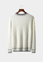 Pure Extra-Fine Merino Wool Jacquard Crewneck