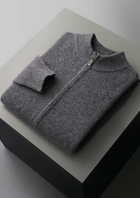 Pure Extra-Fine Merino Wool Zipper Cardigan