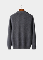 Premium Cashmere Zip Polo Cardigan