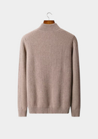 Pure Extra-Fine Merino Wool Ribbed Henley Sweater