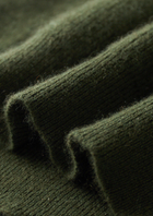 Pure Cashmere Olive Ribbed Half Zip