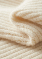 Pure Cashmere Ivory Patterned Mockneck