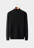 Pure Cashmere Patterned Mockneck