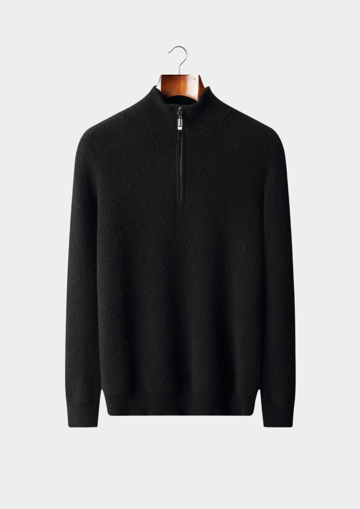 Pure Cashmere Ribbed Half Zip