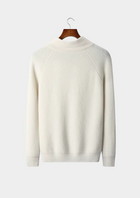 Premium Cashmere Ribbed V-Neck Sweater