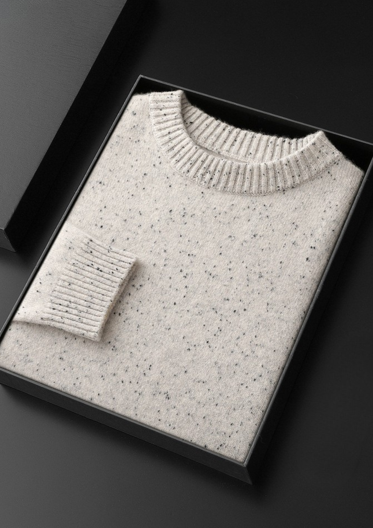 Pure Cashmere Nepped Essential Crewneck