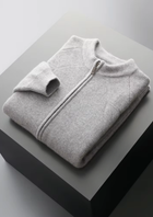 Pure Extra-Fine Merino Wool Ribbed Zip Cardigan