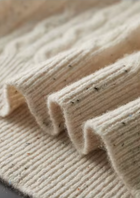 Pure Extra-Fine Merino Wool Nepped Cable Crewneck