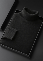 Pure Cashmere Black Essential Rollneck