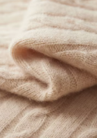 Pure Extra-Fine Merino Wool Cable Knit Henley Sweater