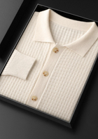 Pure Cashmere Ivory Textured Button Cardigan
