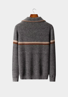 Pure Cashmere Striped Zip Cardigan
