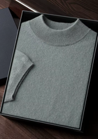Premium Cashmere Mock Neck T-Shirt