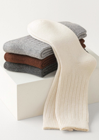 Ivory Ultra-Soft Ribbed Merino Wool Socks