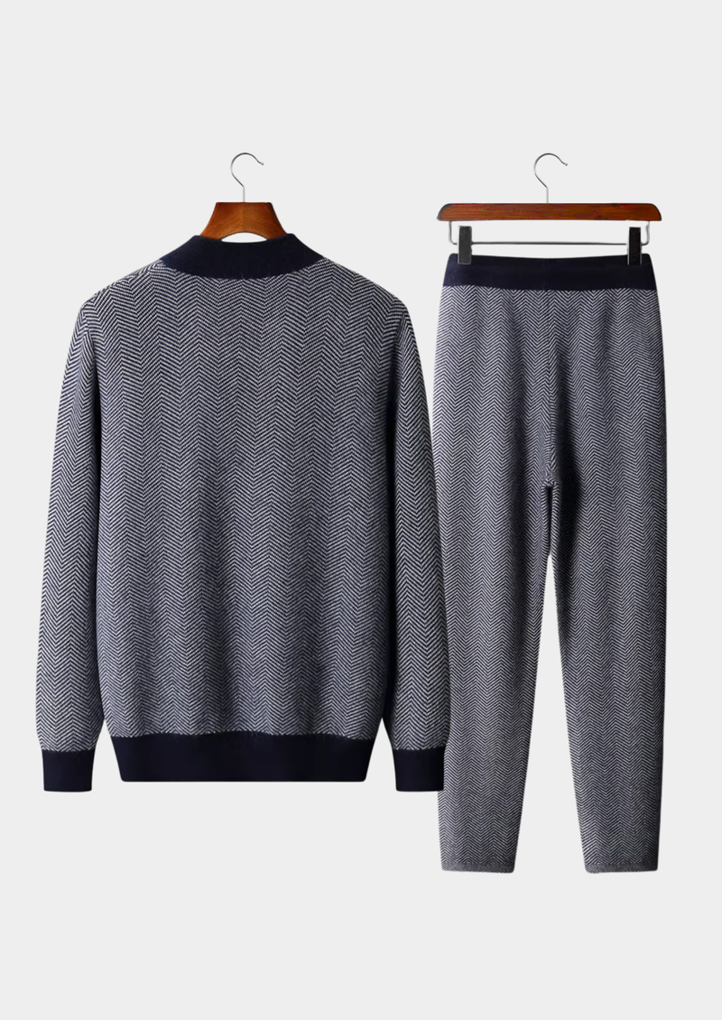 Pure Extra-Fine Merino Wool Herringbone Set
