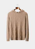Pure Cashmere Cable Knit Hoodie