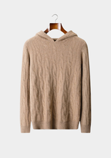 Pure Cashmere Cable Knit Hoodie