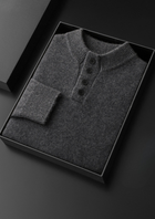 Pure Cashmere Dark Gray Button Sweater