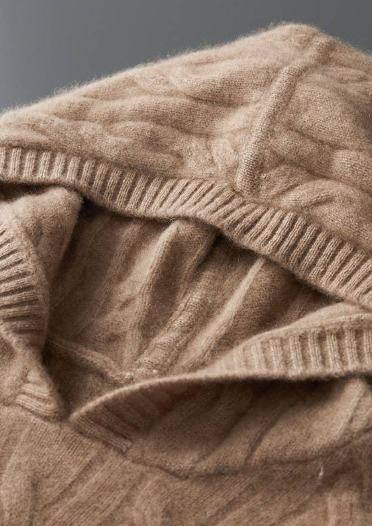 Pure Cashmere Cable Knit Hoodie