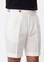 Pleated Linen Seaside Shorts