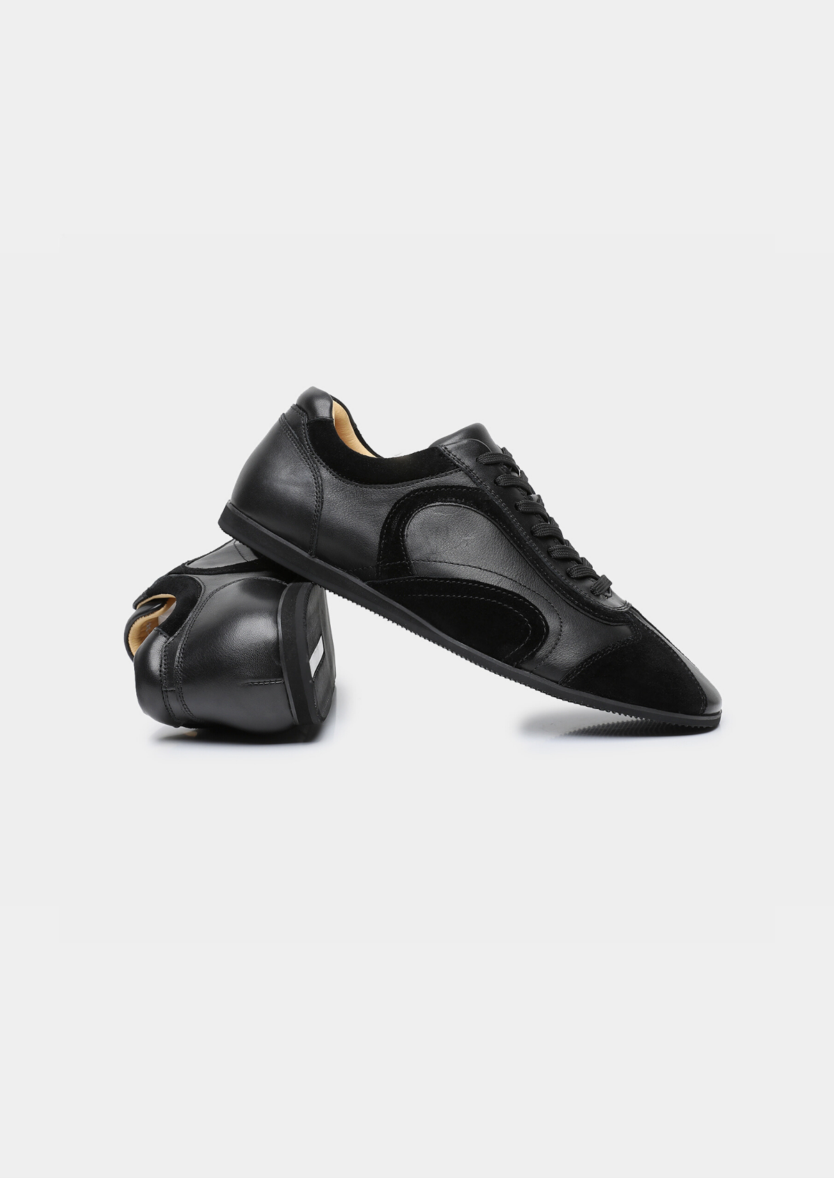Black Retro Hybrid Suede Leather Runner