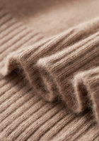 Pure Cashmere Beige Funnel Neck Cardigan