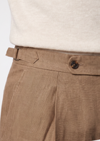 Tuscany Pleated Coastal Trousers - Caramel