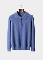 Pure Extra-Fine Merino Wool Half Zip Polo